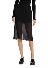 Vince Sheer Silk-Blend Pencil Skirt