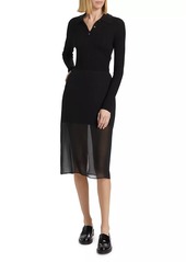 Vince Sheer Silk-Blend Pencil Skirt