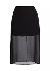 Vince Sheer Silk-Blend Pencil Skirt