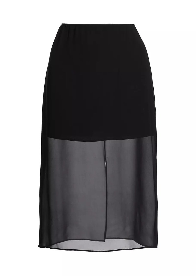 Vince Sheer Silk-Blend Pencil Skirt