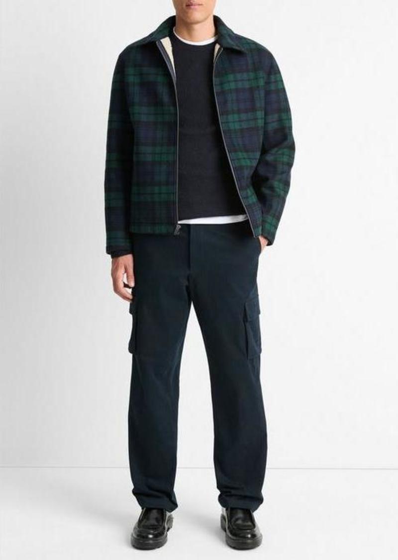 Vince Sherpa-Lined Plaid Wool-Blend Jacket