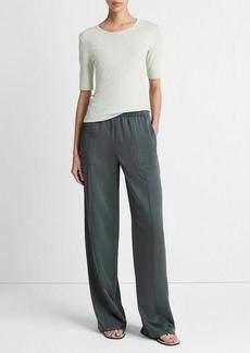 Vince Shiny Wide-Leg Pull-On Pant