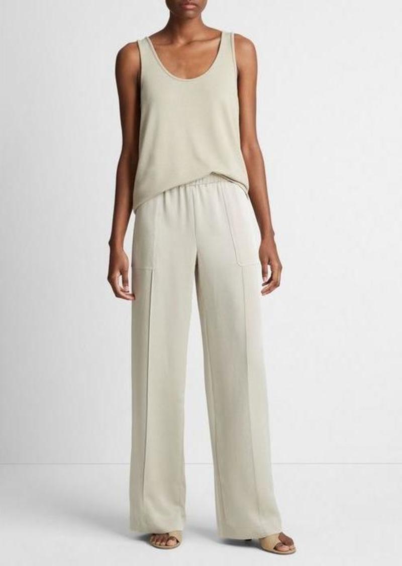 Vince Shiny Wide-Leg Pull-On Pant