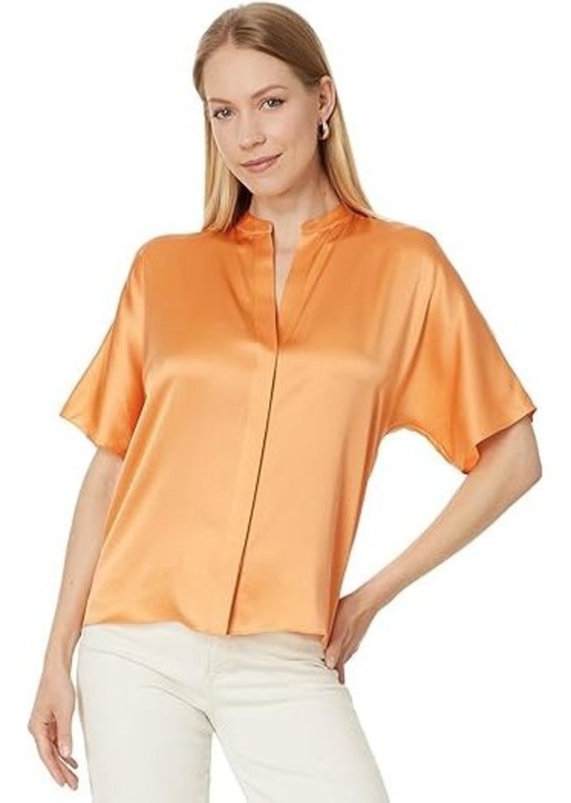 Vince Short Sleeve Dolman Button Down Blouse