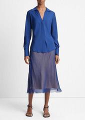 Vince Silk Bias Dolman-Sleeve Shirt