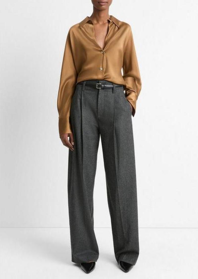 Vince Silk Bias Long-Sleeve Blouse