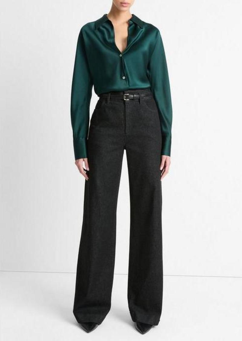 Vince Silk Bias Long-Sleeve Blouse