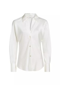 Vince Silk Long-Sleeve Blouse