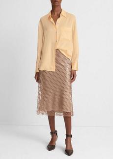 Vince Silk Relaxed Chest-Pocket Blouse