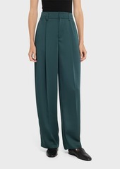 Vince Silk Satin Pleated Wide-Leg Pants