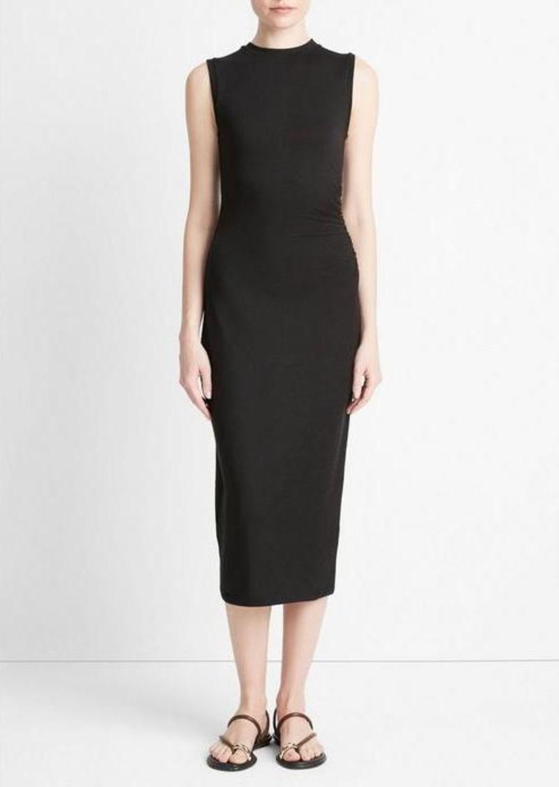 Vince Sleeveless Gathered-Waist Dress