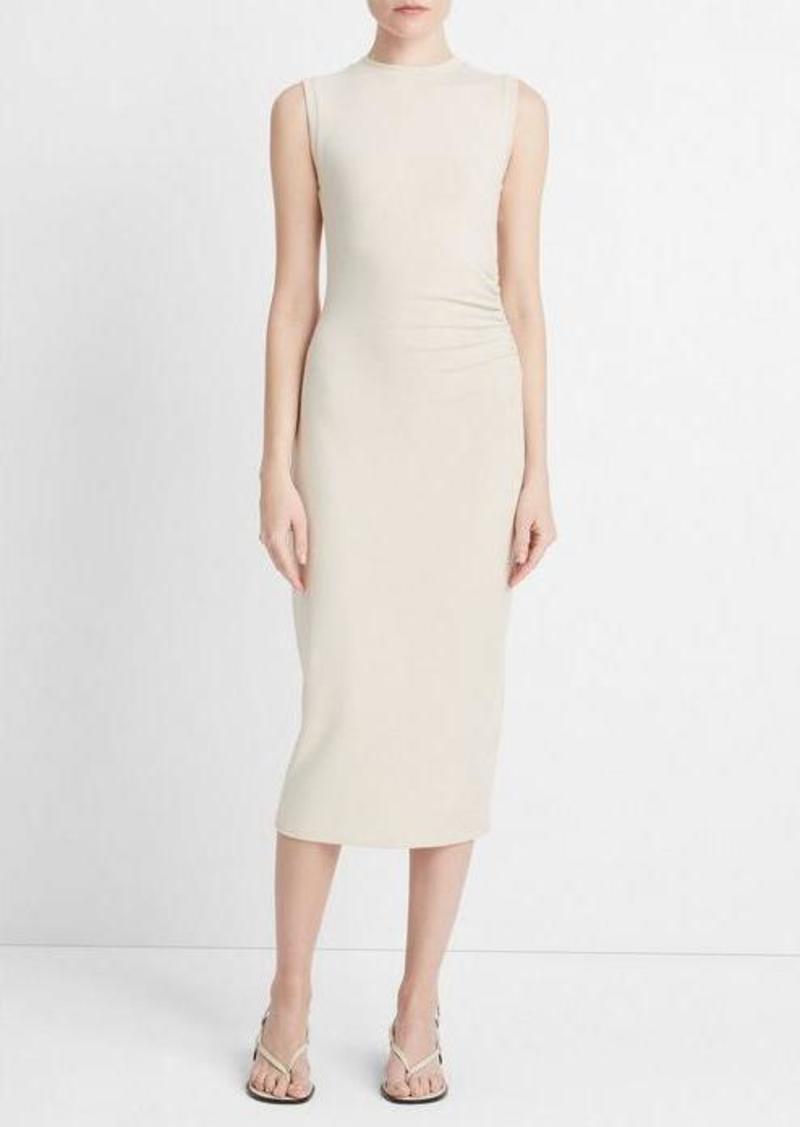 Vince Sleeveless Gathered-Waist Dress