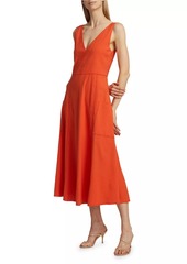 Vince Sleeveless Linen-Blend Midi-Dress