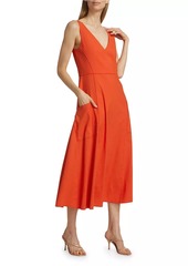 Vince Sleeveless Linen-Blend Midi-Dress