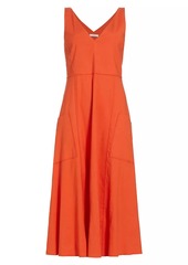 Vince Sleeveless Linen-Blend Midi-Dress