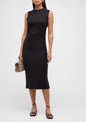 Vince Sleeveless Waist-Gathered Midi Dress