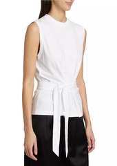 Vince Sleeveless Wrap Cotton Top