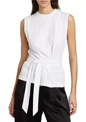 Vince Sleeveless Wrap Cotton Top