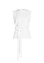 Vince Sleeveless Wrap Cotton Top