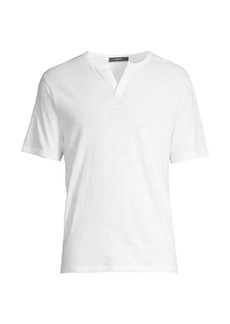 Vince Slub Split Neck Short-Sleeve T-Shirt