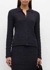 Vince Smocked Long-Sleeve Button-Front Shirt