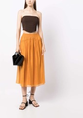 Vince smocked-waist high-waisted skirt