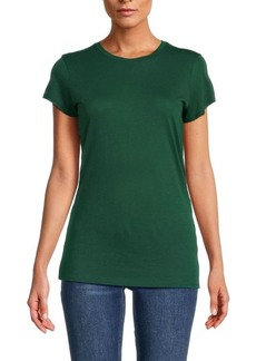 Vince Solid-Hued Pima Cotton-Blend Tee