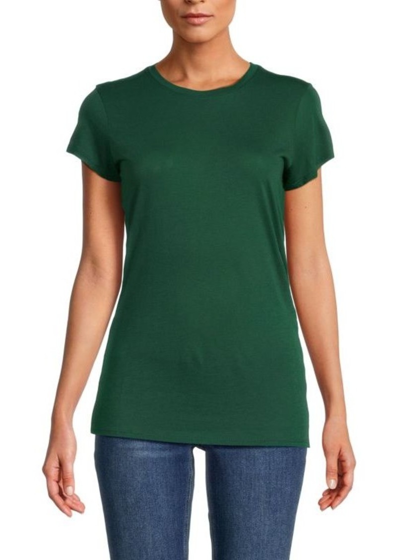 Vince Solid-Hued Pima Cotton-Blend Tee