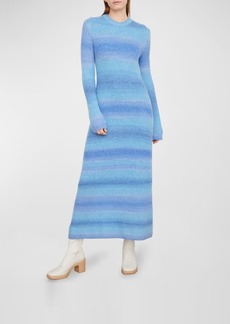 Vince Space-Dye Crewneck Maxi Sweater Dress