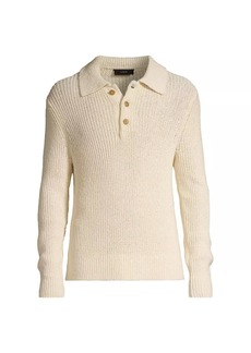 Vince Spring Shaker Ribbed Polo Sweater