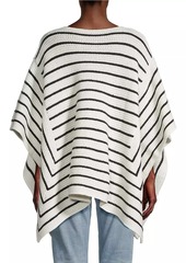 Vince Stripe Cotton Crochet Poncho