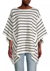 Vince Stripe Cotton Crochet Poncho