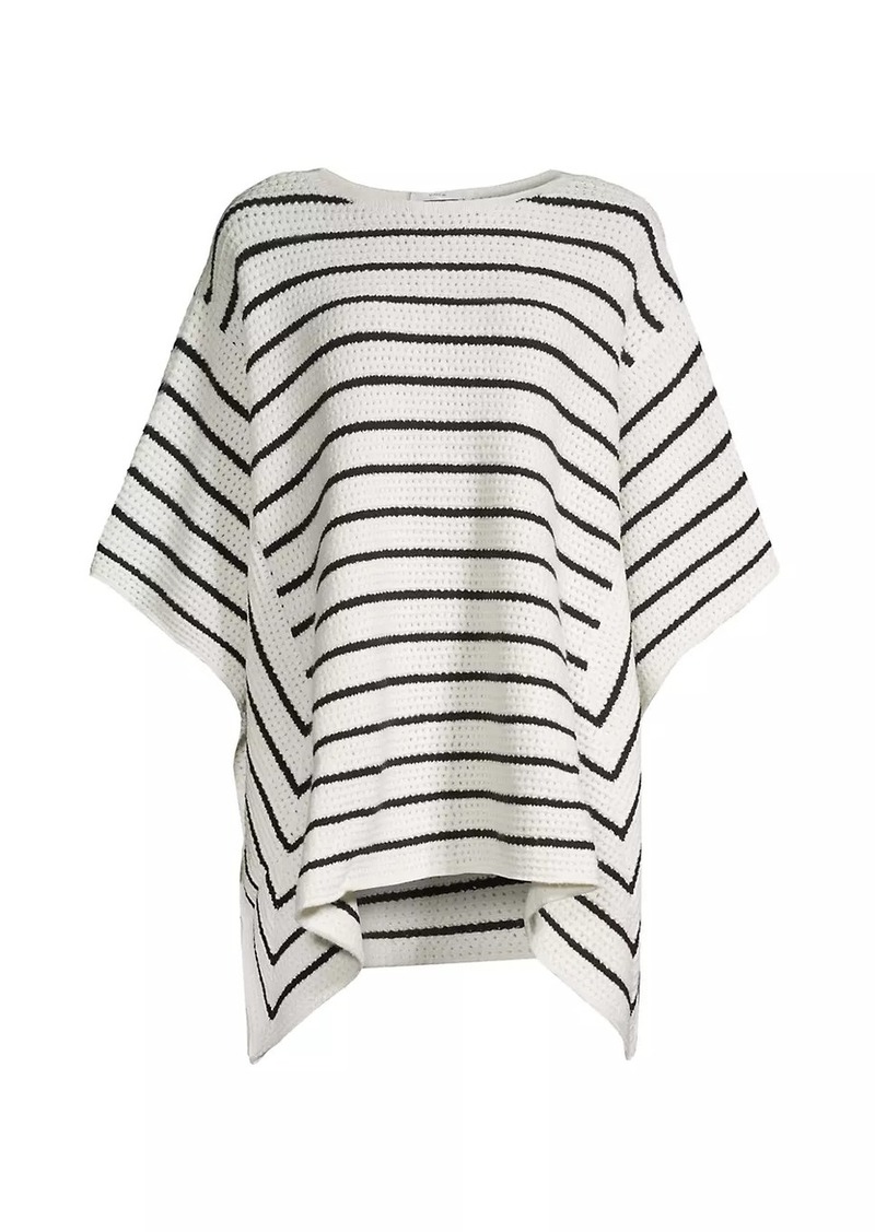 Vince Stripe Cotton Crochet Poncho