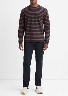 Vince Stripe Sueded Cotton Jersey Long-Sleeve T-Shirt