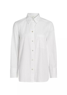 Vince Striped Cotton Long-Sleeve Shirt