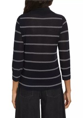 Vince Striped Pique Cotton Polo Tee