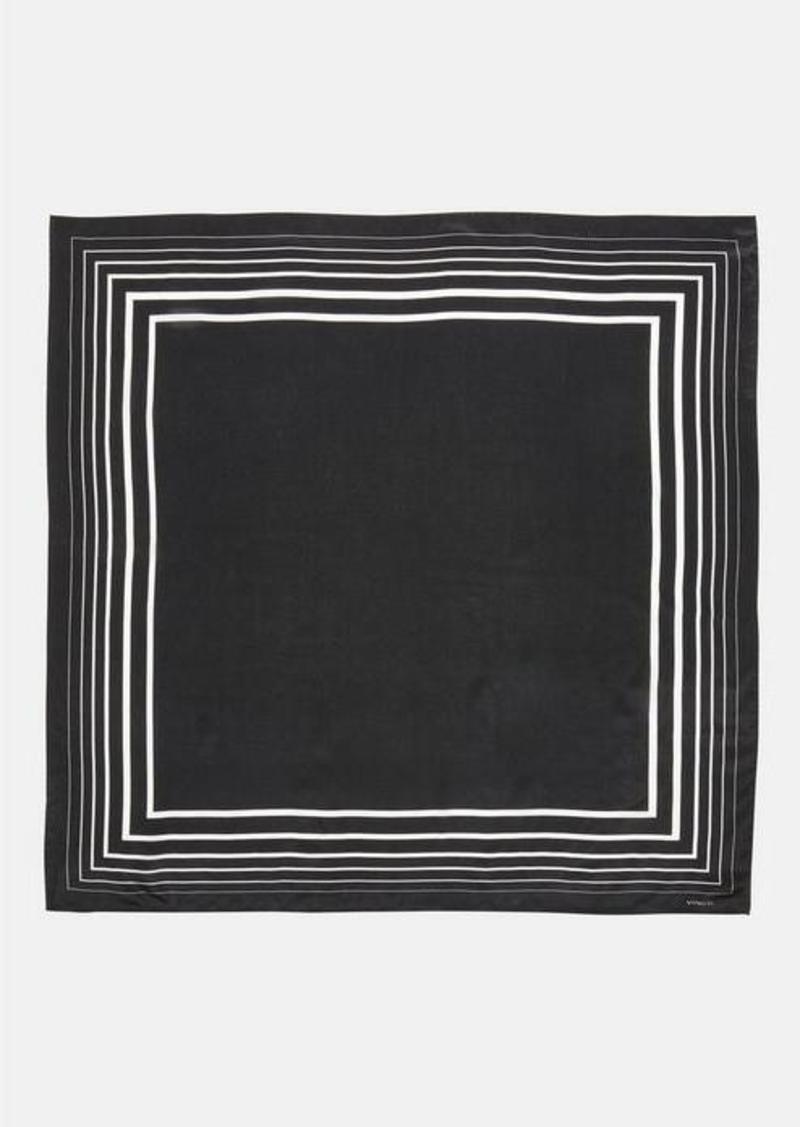 Vince Striped Silk Square Scarf