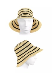 Vince Striped Straw Bucket Hat