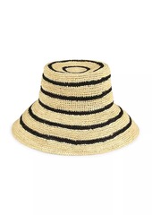 Vince Striped Straw Bucket Hat