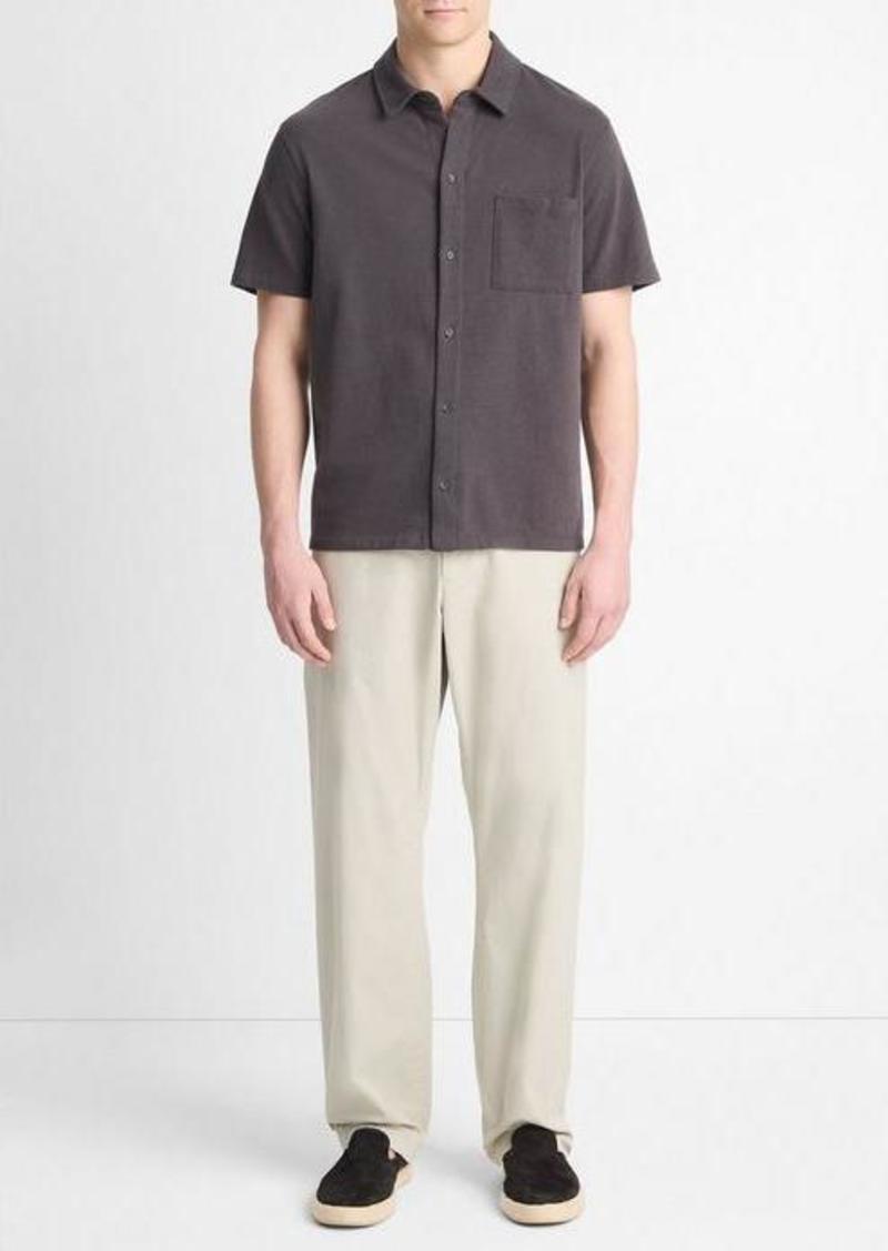 Vince Sueded Cotton Jersey Button-Front Shirt