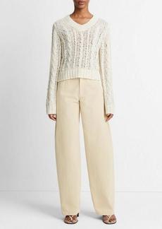 Vince Textured Cable V-Neck Sweater