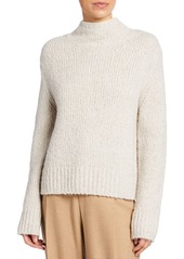 Vince Textured Wool-Cashmere Funnel-Neck Sweater
