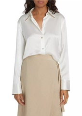 Vince Tipped Satin Silk Shirt