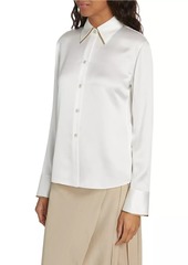 Vince Tipped Satin Silk Shirt