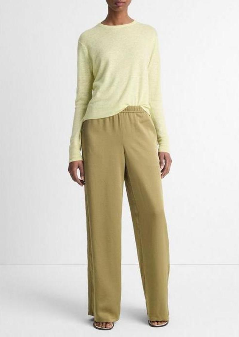 Vince Tissue-Weight Linen-Blend Crew Neck Sweater