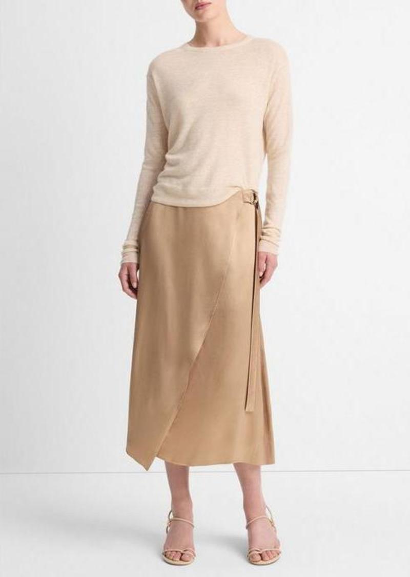 Vince Tissue-Weight Linen-Blend Crew Neck Sweater