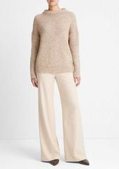 Vince Tweed-Effect Wool-Blend Funnel Neck Sweater