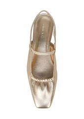 Vince Venice Metallic Leather Slingback Flats