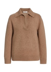 Vince - Women's Wool-Cashmere Polo Sweater - Brown/navy - Moda Operandi