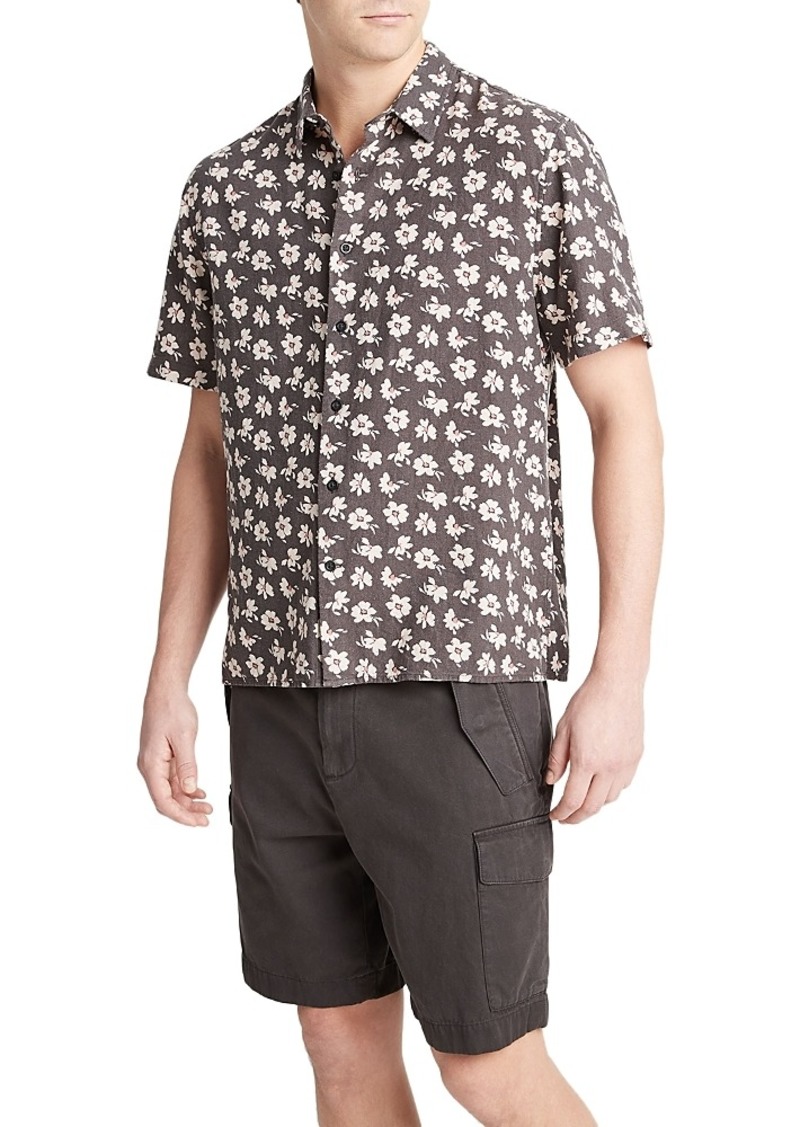 Vince Abstract Daisies Regular Fit Button Down Shirt